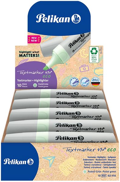 Zvýrazňovač HERLITZ Pelikan 490 eco, světle zelený ...