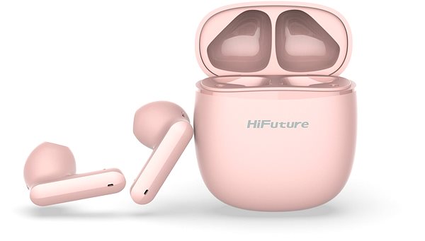 Wireless Headphones HiFuture ColorBuds Pink Lateral view
