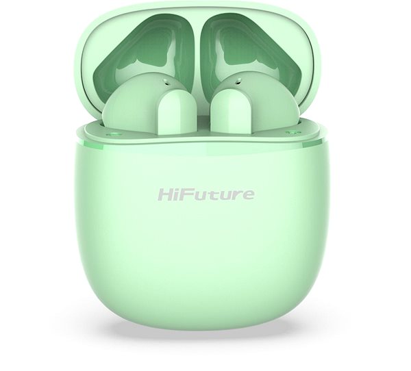Wireless Headphones HiFuture ColorBuds Light Green Screen