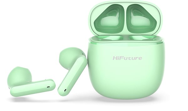 Wireless Headphones HiFuture ColorBuds Light Green Lateral view