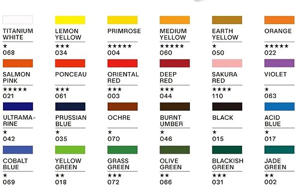 Acrylic paints for canvas HIMI Set 24 × 12 ml .