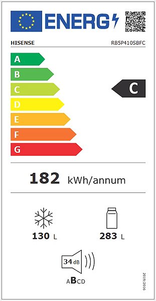 HISENSE RB5P410SBFC Refrigerator Energy label