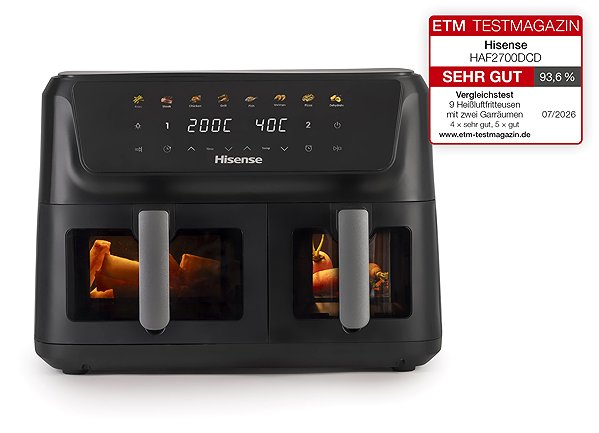 Heißluftfritteuse HISENSE HAF2700DCD Double basket ...