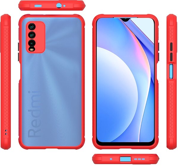 Kryt na mobil Hishell two colour clear case for Xiaomi Redmi 9T red ...