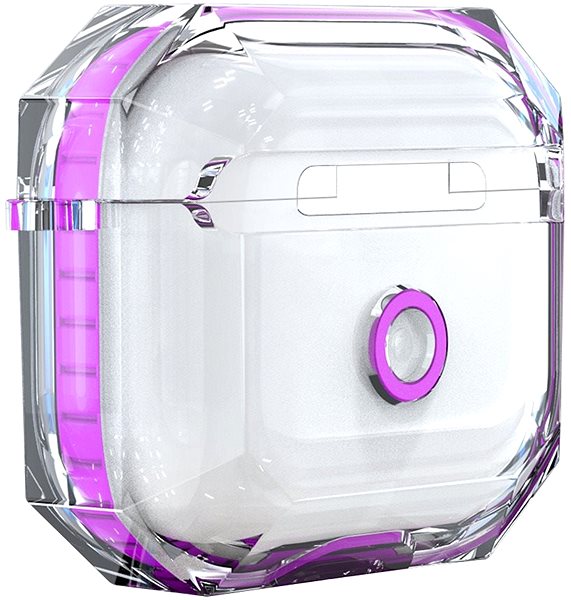 Headphone Case Hishell Two Colour Clear Case for Airpods 3 Purple Lateral view