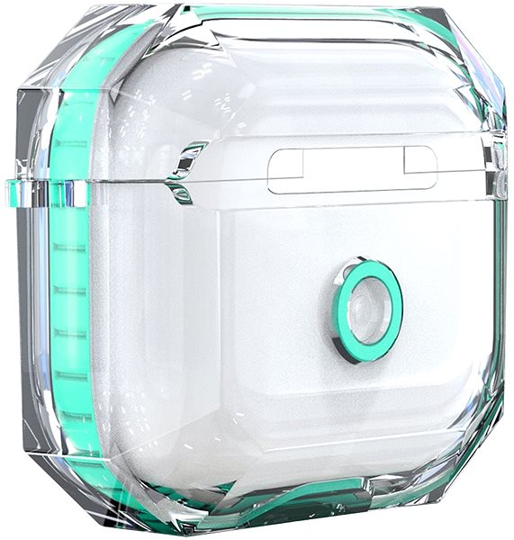 Headphone Case Hishell Two Colour Clear Case for Airpods 3 Green Lateral view