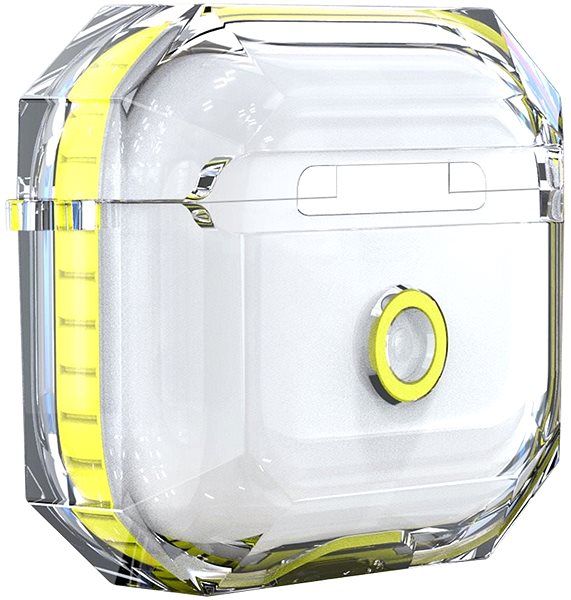 Headphone Case Hishell Two Colour Clear Case for Airpods 3 Yellow Lateral view