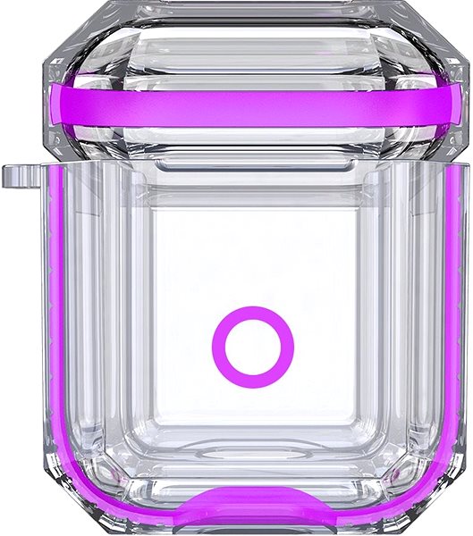 Headphone Case Hishell Two Colour Clear Case for Airpods 1&2 Purple Screen