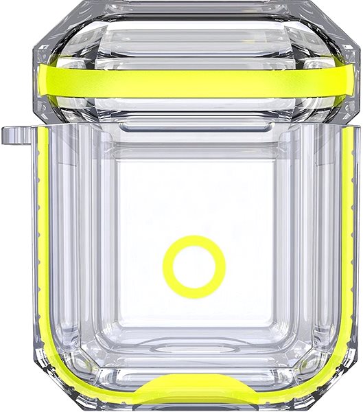 Headphone Case Hishell Two Colour Clear Case for Airpods 1&2 Yellow Screen
