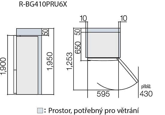 Refrigerator HITACHI R-BG410PRU6XL-GPW Technical draft