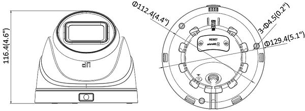 IP kamera HIKVISION HiWatch HWI-T641H-Z(C) (2,8 – 12 mm) Technický nákres