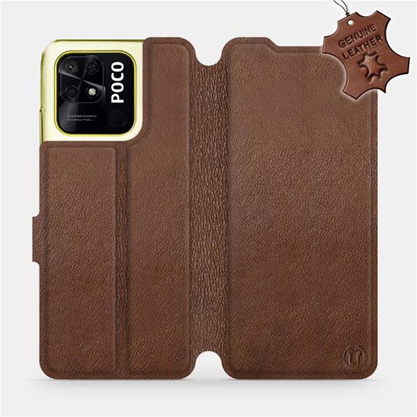 Pouzdro na mobil Mobiwear kožené flip pro Xiaomi Poco C40 - Hnědé ...