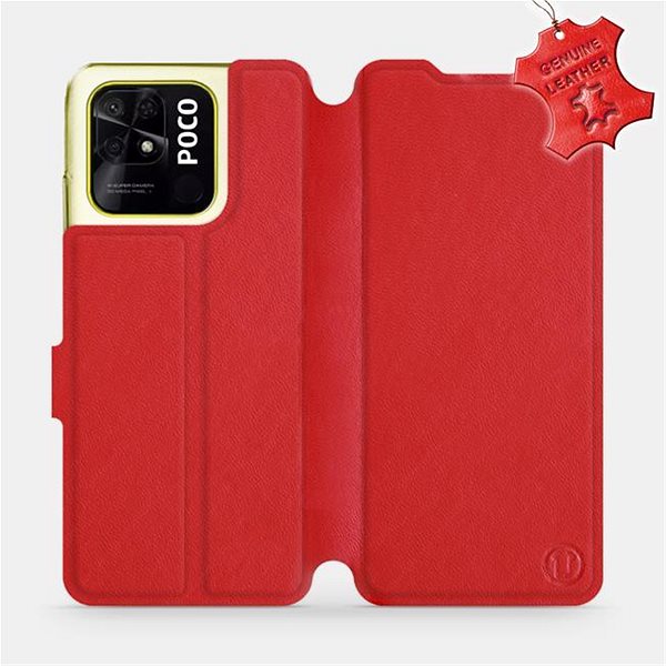 Pouzdro na mobil Mobiwear kožené flip pro Xiaomi Poco C40 - Červené ...