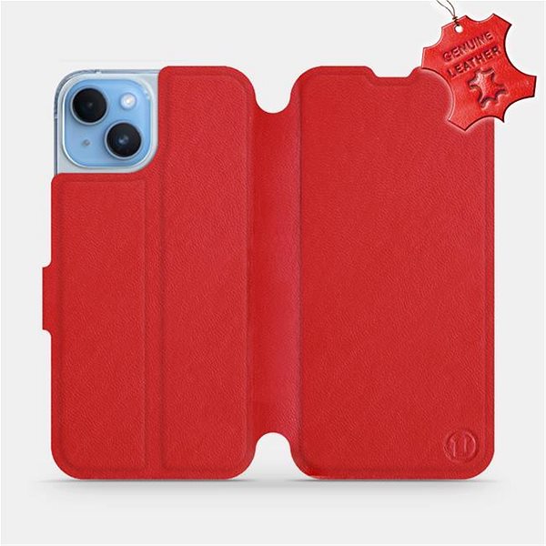 Puzdro na mobil Mobiwear kožené flip na Apple iPhone 14 – Červené ...