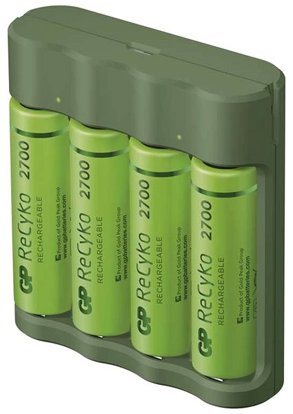 Batterieladegerät GP Everyday B421 + 4 × AA ReCyko 2700 + USB ...