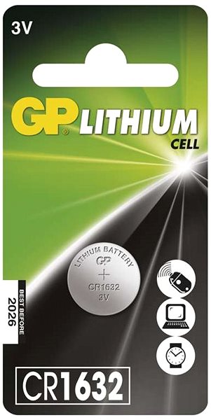 Gombíková batéria GP Lítiová gombíková batéria GP CR1632 ...