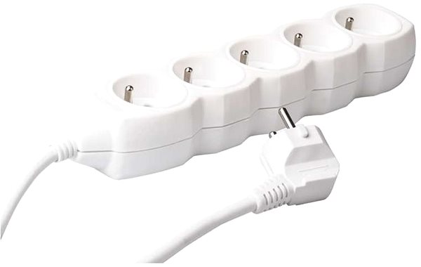 Prodlužovací kabel EMOS Prodlužovací kabel – 5 zásuvek, 5m, 3× 1,5mm2, bílý ...