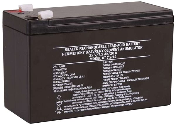 USV Batterie EMOS Wartungsfreier Bleiakku 12 Volt / 7,2 Ah - Faston 4,7 mm ...