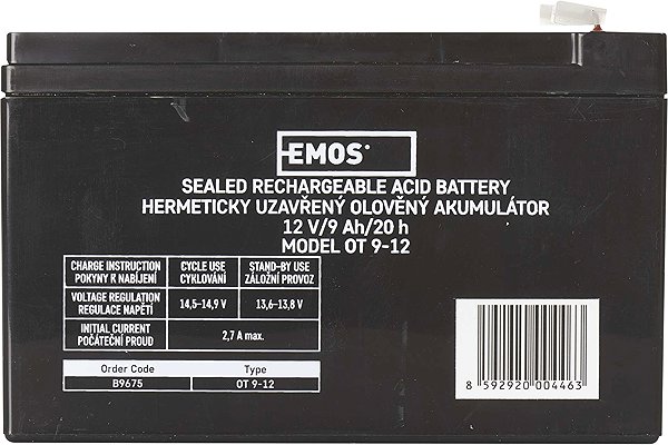 USV Batterie EMOS Wartungsfreier Blei-Akku 12 V / 9 Ah - Faston 6,3 mm ...