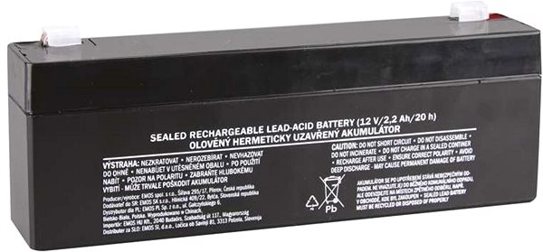 Batéria pre záložný zdroj EMOS Bezúdržbový olovený akumulátor 12 V/2,2 Ah, faston 4,7 mm ...