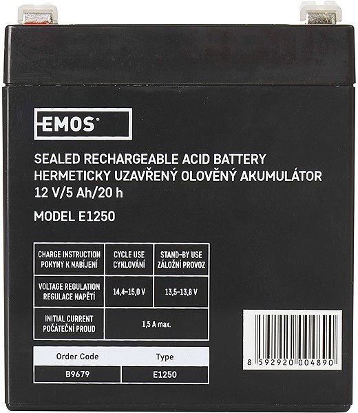 USV Batterie EMOS Wartungsfreier Bleiakku 12 Volt / 5 Ah - Faston 6,3 mm ...