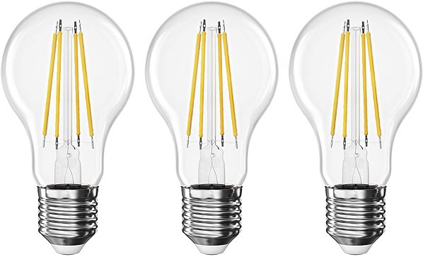 LED-Birne EMOS Filament A60 A CLASS / E27 / 3,8 W (60 W) / 806 lm / warmweiß, 3 Stück ...