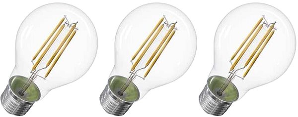 LED žiarovka EMOS Filament A60 / E27 / 5 W (75 W) / 1 060 lm / teplá biela, 3 ks ...