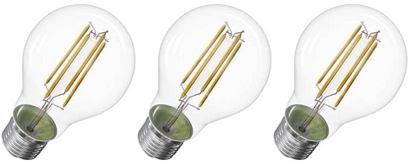 LED žiarovka EMOS Filament A60 / E27 / 3,8 W (60 W) / 806 lm / neutrálna biela, 3 ks ...