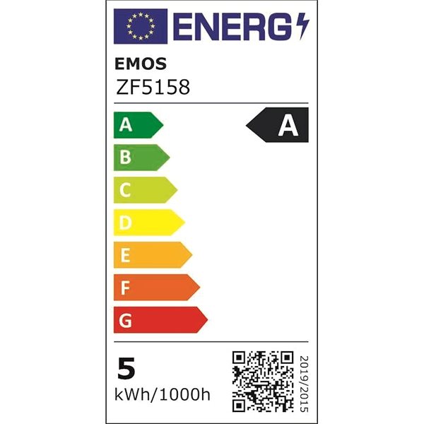 LED žiarovka EMOS Filament A60 / E27 / 5 W (75 W) / 1 060 lm / neutrálna biela Energetický štítok