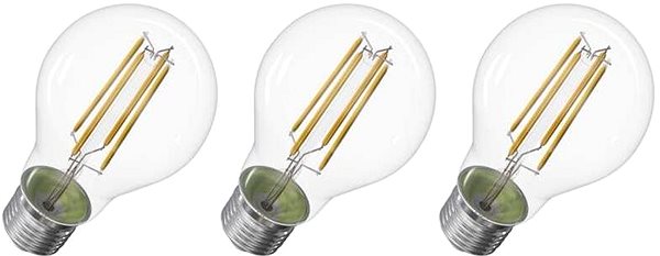 LED žiarovka EMOS Filament A60 / E27 / 5 W (75 W) / 1 060 lm / neutrálna biela, 3 ks ...