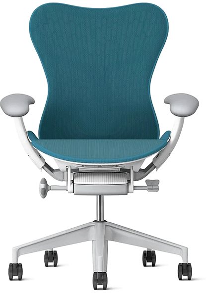 Office Chair HERMAN MILLER Mirra 2 with Butterfly armrest, for hard floors - blue and white ...
