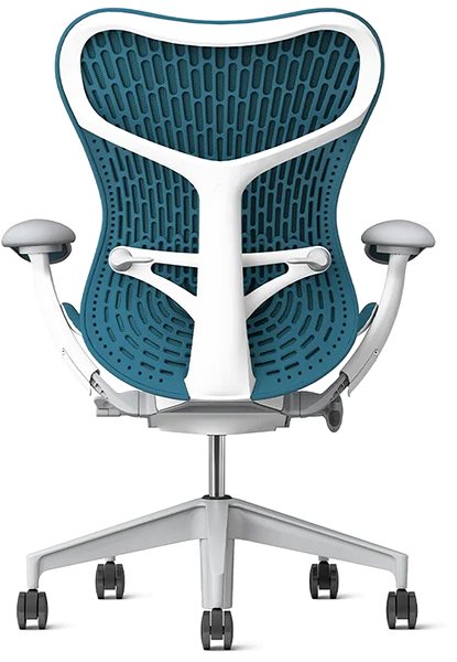 Office Chair HERMAN MILLER Mirra 2 with Butterfly armrest, for hard floors - blue and white ...