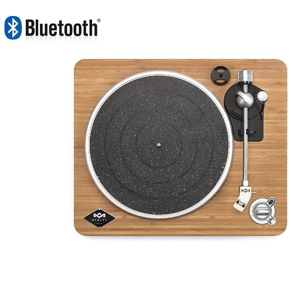 Turntable MARLEY Stir It Up Bluetooth - Signature Black, retro turntable made from natural materials Screen
