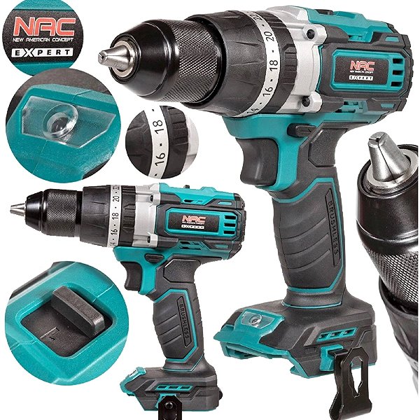 Cordless Drill NAC CDB-70-BL-I-LI-20 V with impact driver machine ...