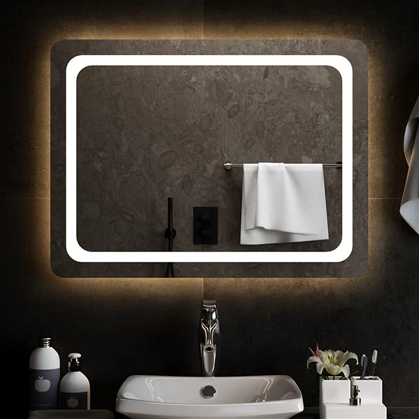 Zrkadlo Shumee Kúpeľňové s LED osvetlením 80 × 60 cm ...