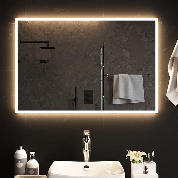 Zrkadlo Shumee Kúpeľňové s LED osvetlením 90 × 60 cm ...
