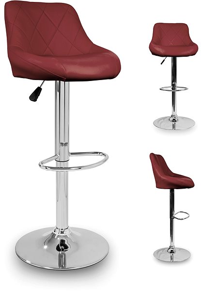 Aga bar stool in dark red.