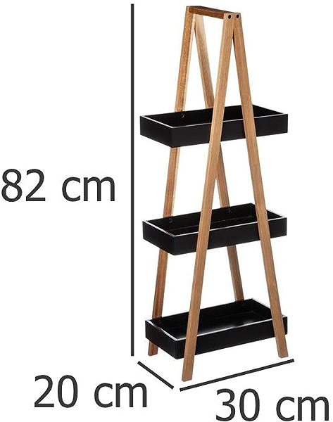 Shelving Unit 5FIVE SIMPLY SMART Bathroom shelf, 3 levels bamboo, black ...
