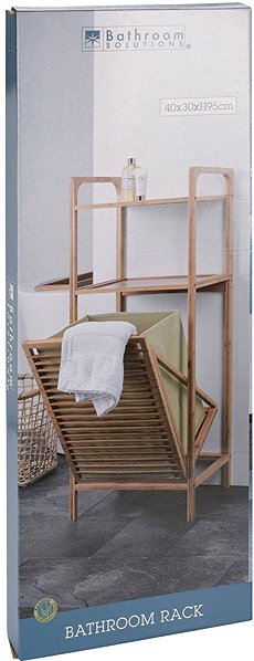 Shelving Unit BATHROOM SOLUTIONS Bamboo shelf for bathroom, 40 × 30 × 95 cm ...