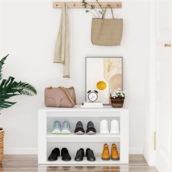 Shoe Rack Shoe rack white 75 × 35 × 45 cm composite wood ...