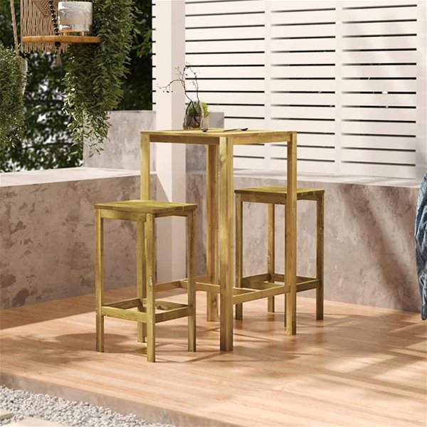 Záhradný stôl Shumee Barový stôl 60 × 60 × 110 cm impregnovaná borovica ...