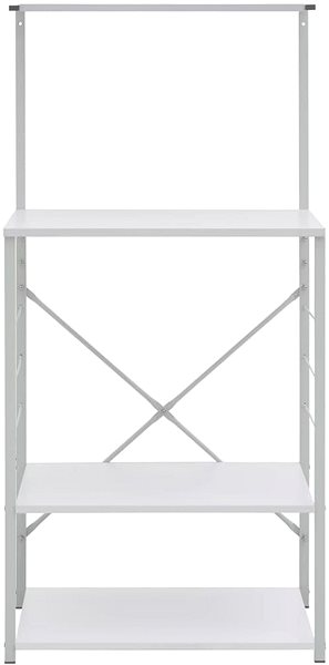 Regál SHUMEE Skrinka na mikrovlnku, biela, 60 × 39,6 × 123 cm, kompozitné drevo ...
