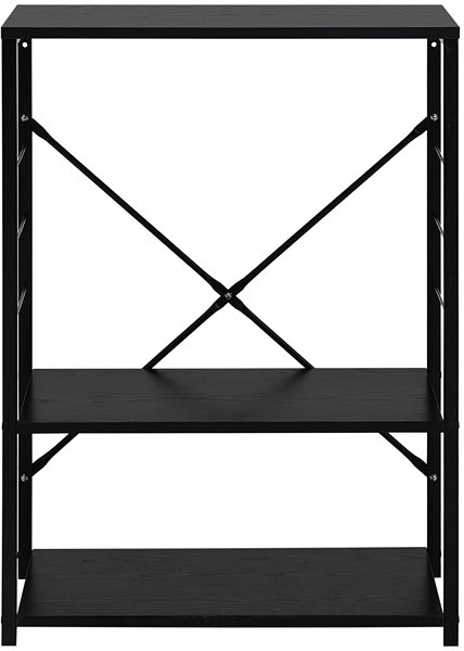 Regál SHUMEE Skrinka na mikrovlnku, čierna, 60 × 39,6 × 79,5 cm, kompozitné drevo ...