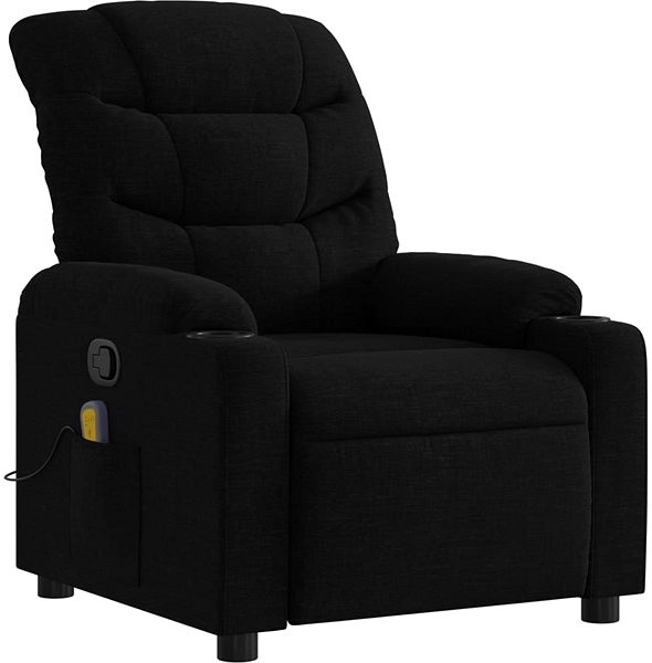 Masážní křeslo Shumee polohovací černé textil 374158 ...
