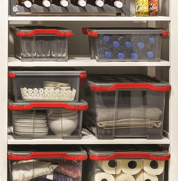 Aufbewahrungsbox ROTHO Evo tota l Box mit Rädern 65 l transparent anthrazit ...