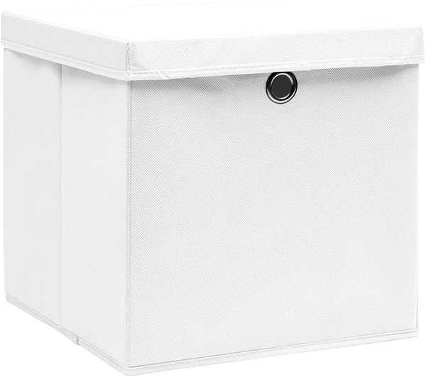 Úložný box SHUMEE Úložné boxy s vekami 10 ks 28 × 28 × 28 cm biele ...