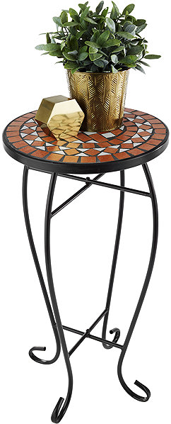 Garden table TecTake Table for balcony flower stand, brown .