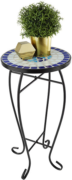 Garden table TecTake Balcony table flower stand, blue .
