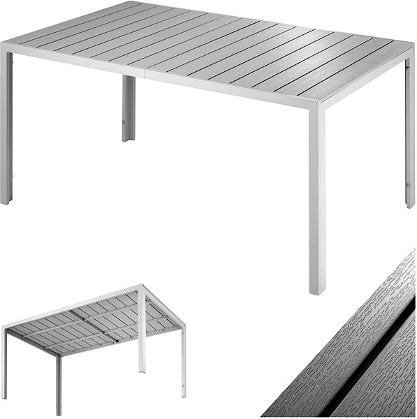 Garden table TecTake Bianca, silver .
