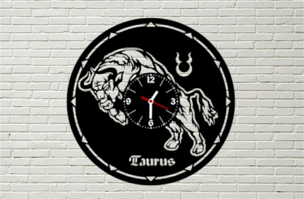 Wall Clock Clock LP vynil 30cm Sign of the Bull ...